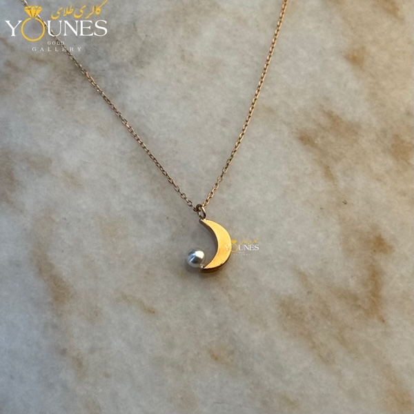گردنبند طلا ماه و مروارید